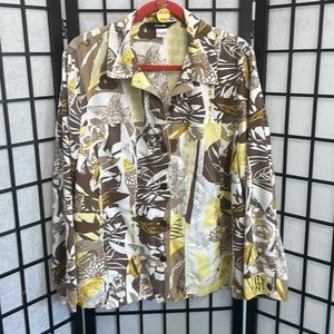 Alia, Lightweight Jacket, Pale Yellow, Light Brown & White, SZ 18